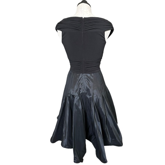 Tadashi Collection Cocktail Dress Black Fit & Flare Draped & lTrumpet Size 4 - Picture 5 of 15
